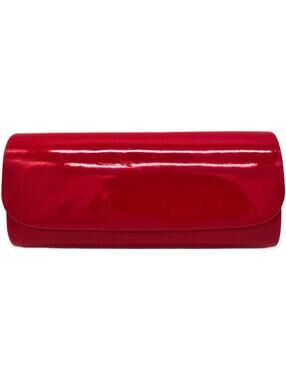 Elegant Red Faux Leather Clutch Bag